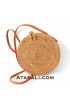 Ata round bag plain pattern with cross clip 